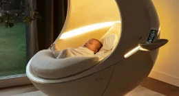 Electric Infant Swings with Built-In Music and Calming Lights