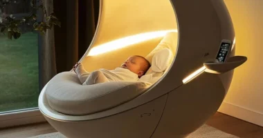 Electric Infant Swings with Built-In Music and Calming Lights