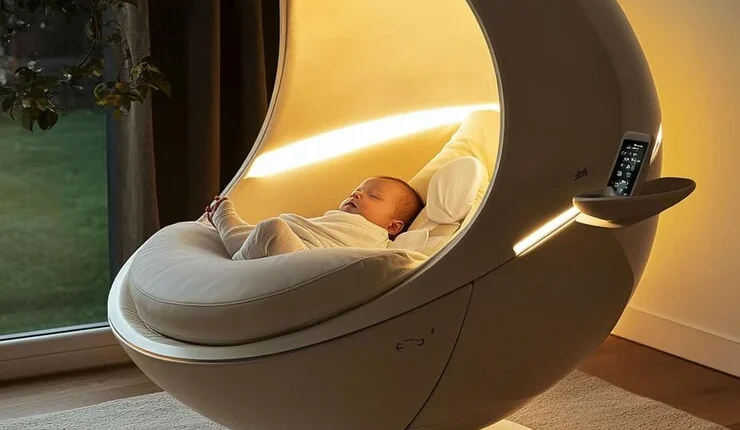 Electric Infant Swings with Built-In Music and Calming Lights
