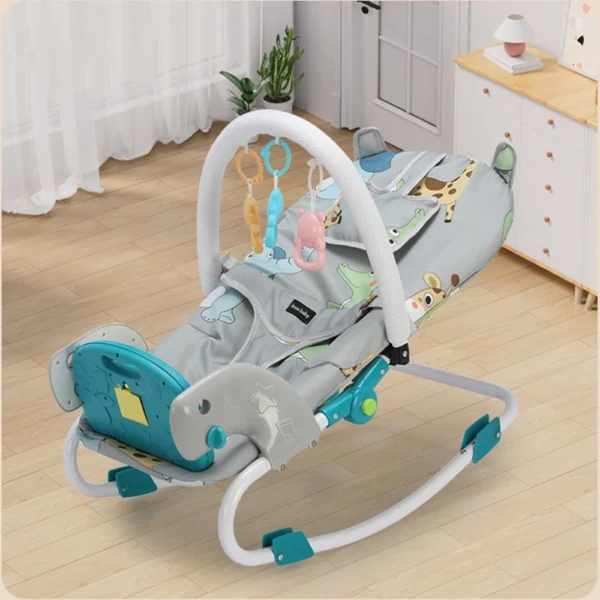 2-in-1 Baby Bouncer Swing Chair with Music & Toys - Image 5