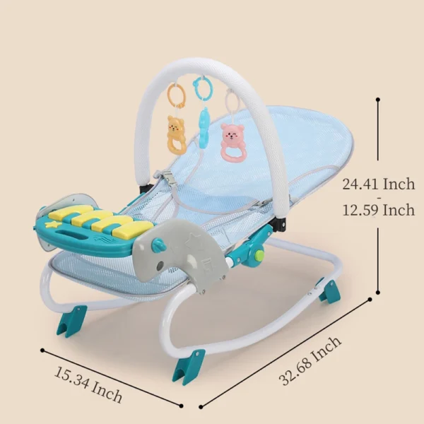 2-in-1 Baby Bouncer Swing Chair with Music & Toys - Image 6