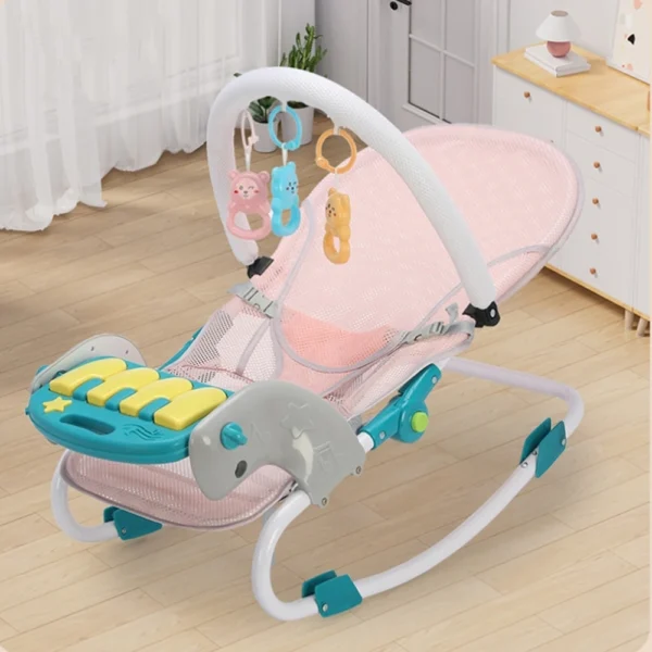 2-in-1 Baby Bouncer Swing Chair with Music & Toys - Image 7