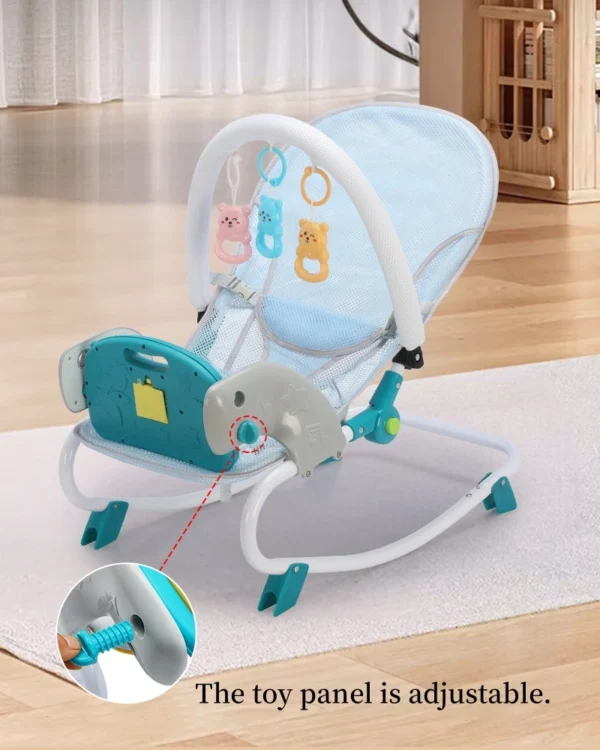 2-in-1 Baby Bouncer Swing Chair with Music & Toys - Image 4
