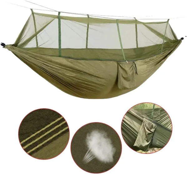 2-Person Camping Hammock with Mosquito Net – Portable