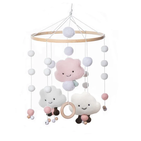 Wooden Baby Crib Mobile with Musical Rattle and Holder - Image 24
