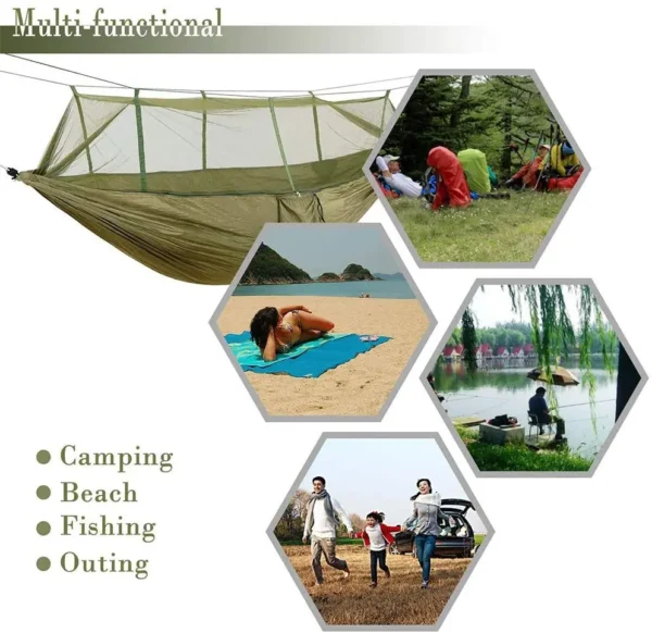 2-Person Camping Hammock with Mosquito Net – Portable - Image 2