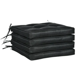 Buy Outsunny 42x42cm Black Garden Seat Cushion with Ties in UK, London