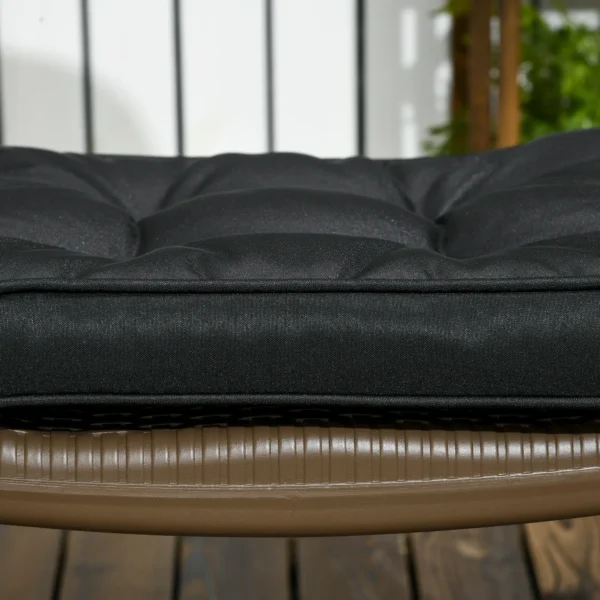 Outsunny 42x42cm Black Garden Seat Cushion with Ties - Image 6