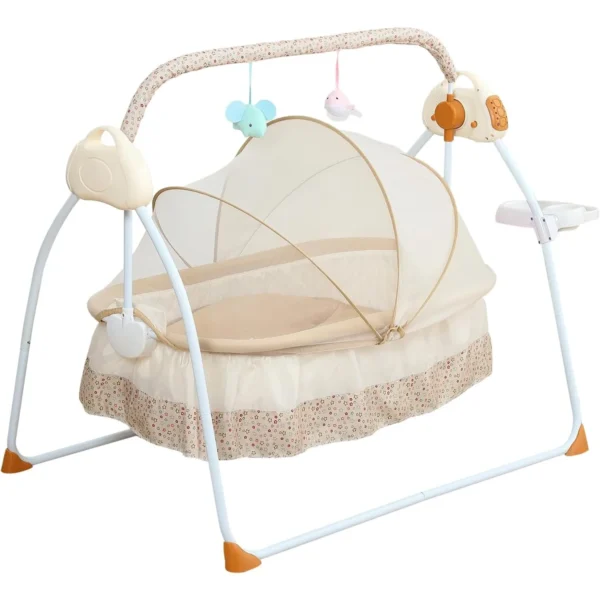 Foldable Electric Baby Cradle Swing with Remote - Image 2