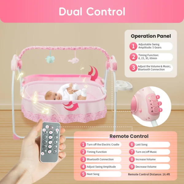 Buy Baby Cradle Swing with Bluetooth & 5-Speed Comfort in UK, London