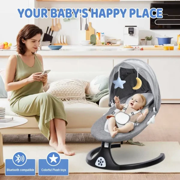 Adjustable Baby Swing & Cradle with Soft Music - Image 6
