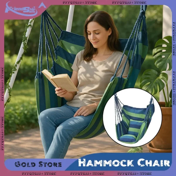 200KG Heavy Duty Canvas Hammock Chair – Outdoor & Indoor - Image 2