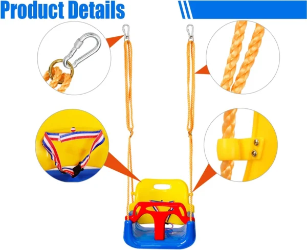 3-in-1 Baby & Toddler Swing Seat with Safety Harness - Image 5