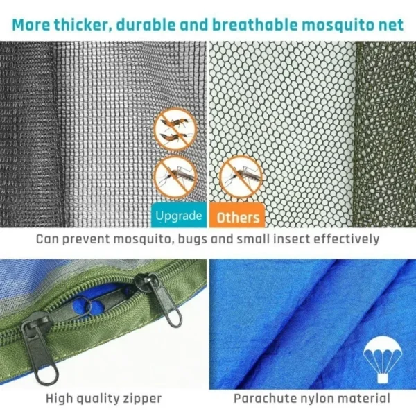 Camping Hammock with Mosquito Net & LED Light - Image 8