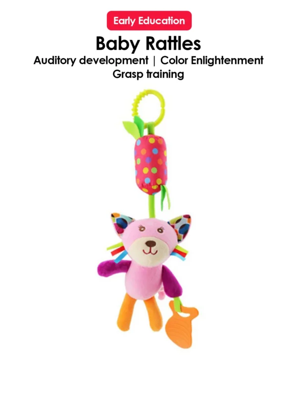 Plush Baby Rattle Mobile with Animal Design and Teether - Image 8