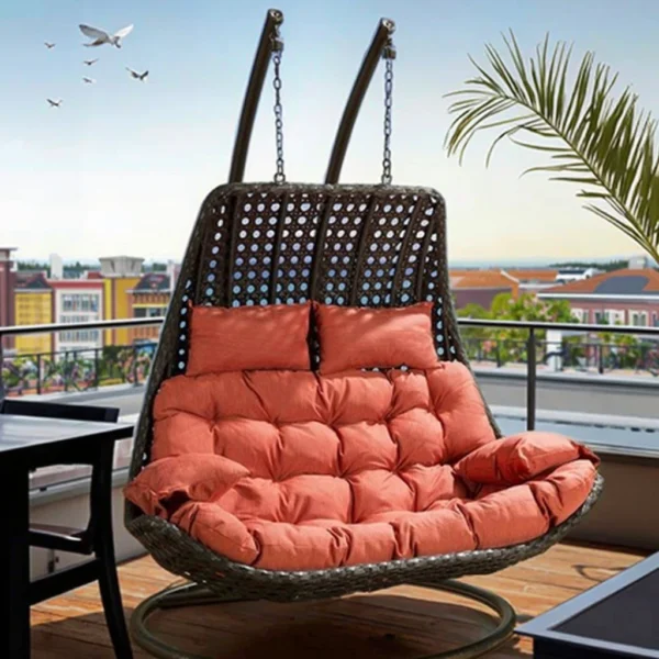 Double Seater Rattan Egg Hanging Chair for Outdoor Patio - Image 2