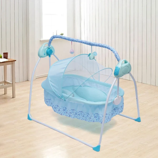 Bluetooth Baby Rocking Chair & Cradle with Music – Blue - Image 4