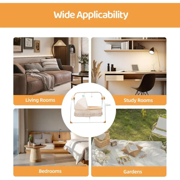 Foldable Electric Baby Cradle Swing with Remote - Image 5