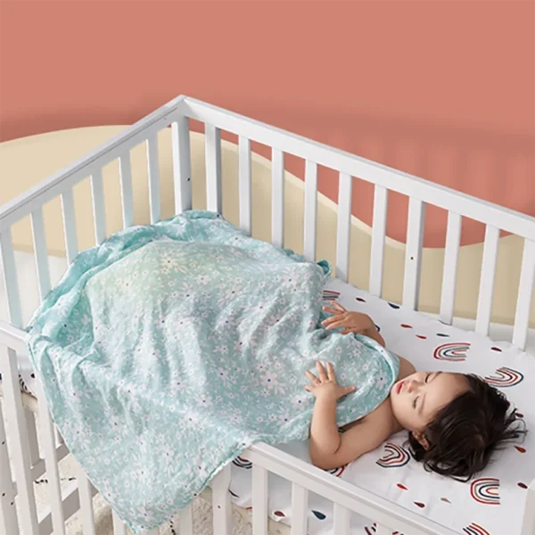 4PCS Baby Muslin Swaddle Blanket Set – Soft Cotton & Bamboo - Image 3