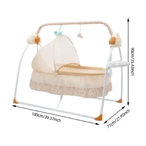 Buy Khaki Electric Baby Cradle with Remote & 5 Gears in UK, London
