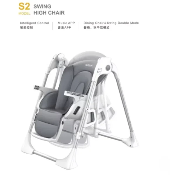 IVOLIA 2-in-1 Foldable Baby Swing & High Chair – S2 - Image 3