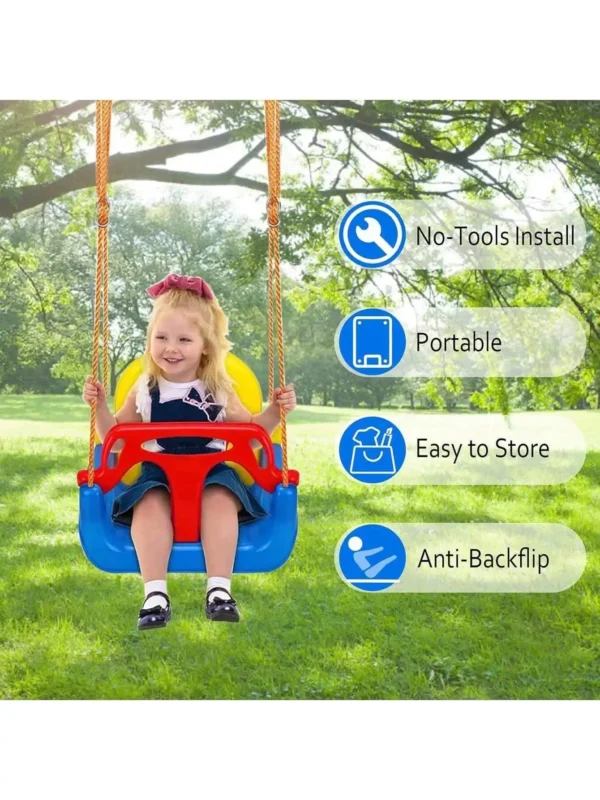3-in-1 Toddler & Baby Swing Seat with Adjustable Ropes - Image 3