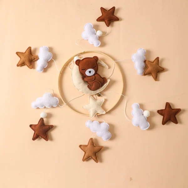 Wooden Baby Crib Mobile with Musical Rattle and Holder - Image 9