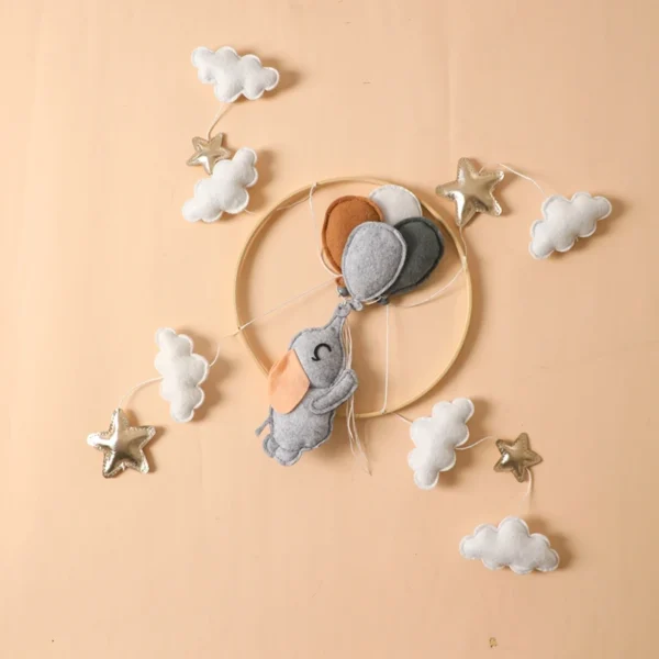 Wooden Baby Crib Mobile with Musical Rattle and Holder - Image 10