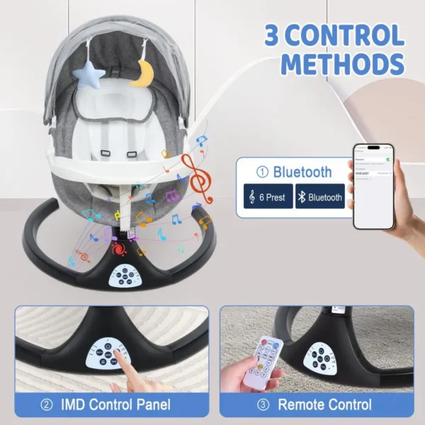 Intelligent Induction Electric Baby Swing with Bluetooth - Image 5