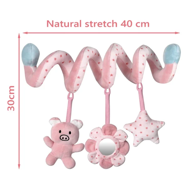 Plush Spiral Baby Stroller & Crib Sensory Toy with Mirror - Image 3