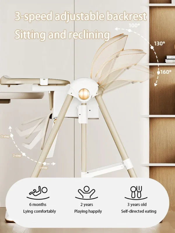 Magic ZC 3-in-1 Foldable Baby High Chair & Swing - Image 6