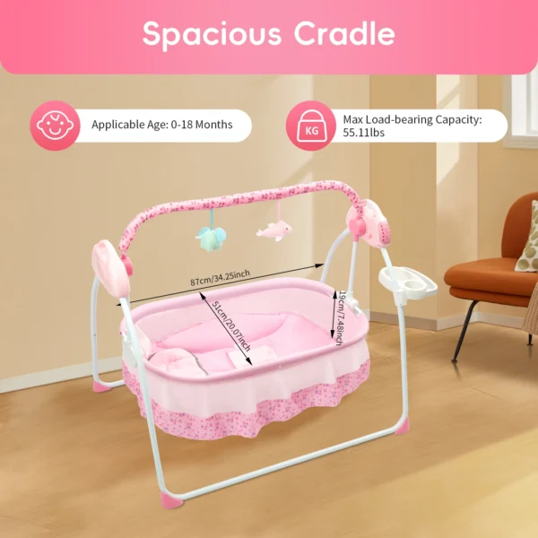 Baby Cradle Swing with Bluetooth & 5-Speed Comfort - Image 5