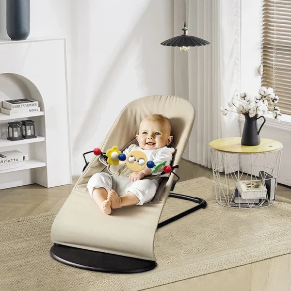 Foldable Baby Rocking Chair with Toys & Height Adjust - Image 2