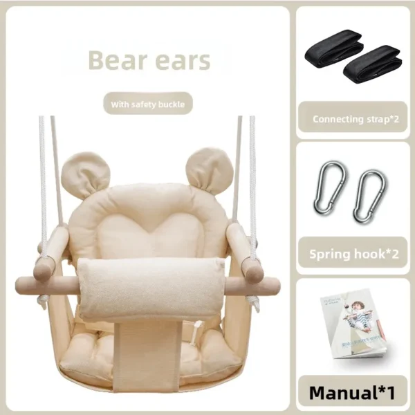 GladSwing Baby Indoor Canvas Swing with Wooden Frame - Image 12