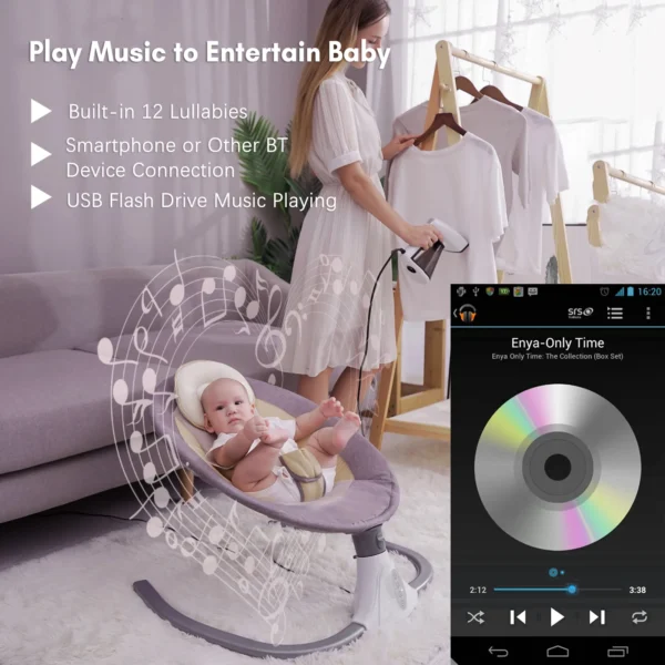 Putybudy S-Y608 Motorized Baby Swing with Bluetooth - Image 3