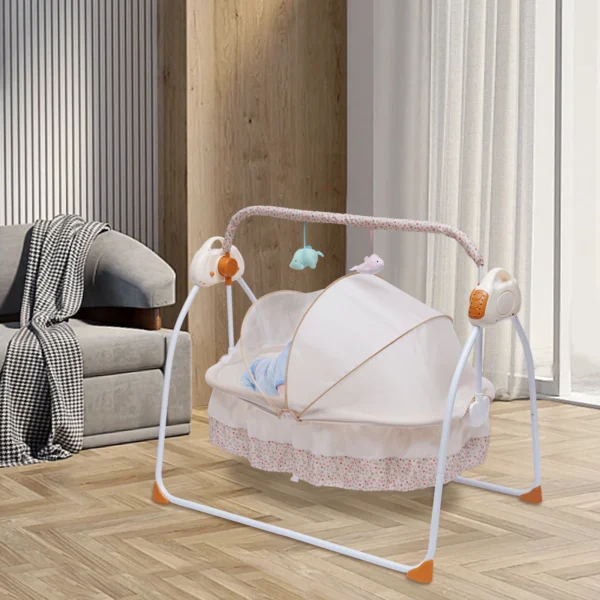 Electric Baby Cradle Swing with Remote & Foldable Design - Image 2