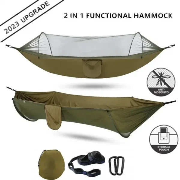 Camping Hammock with Mosquito Net & LED Light - Image 6