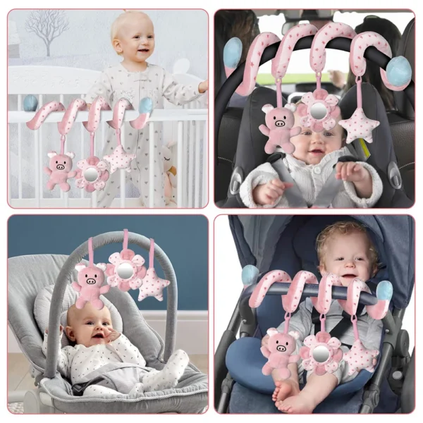 Plush Spiral Baby Stroller & Crib Sensory Toy with Mirror - Image 6