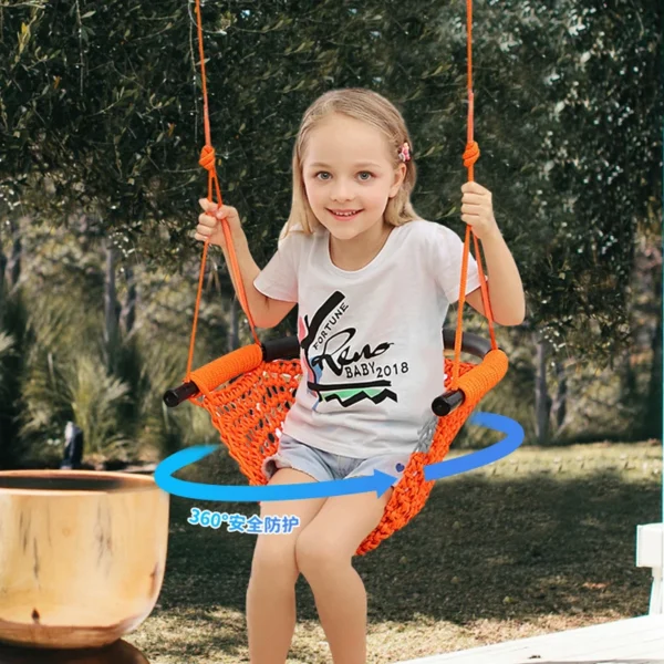 Kids Hammock Nest Swing – Handwoven Indoor & Outdoor Fun - Image 3