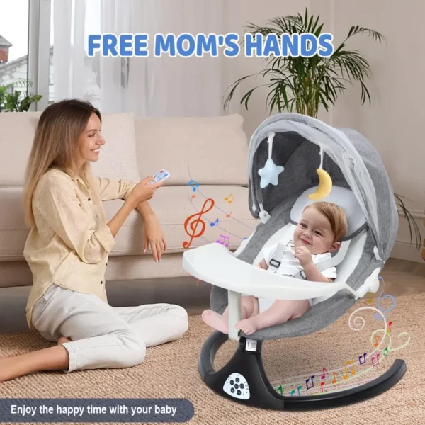 Adjustable Baby Swing & Cradle with Soft Music - Image 8