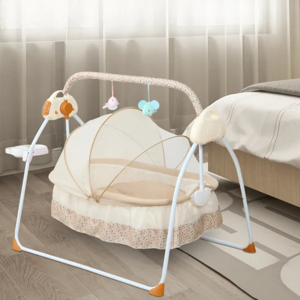 Electric Auto-Swing Baby Cradle Cot with Bluetooth & Remote - Image 2