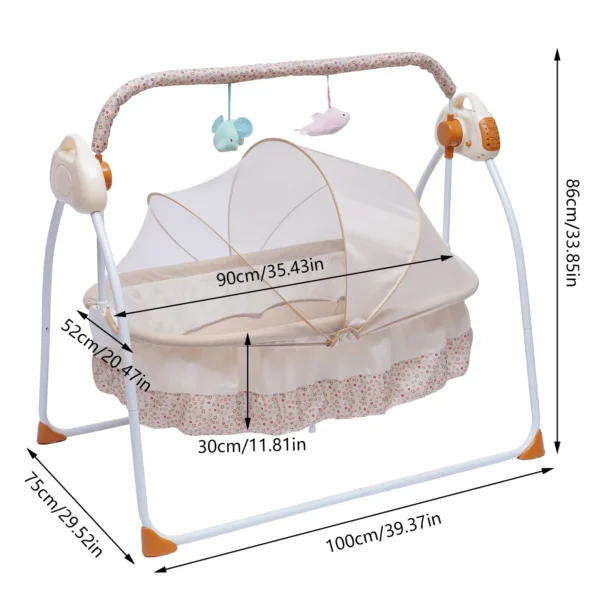 Cradle Swing Bed for Babies 0-18 Months with Music - Image 5