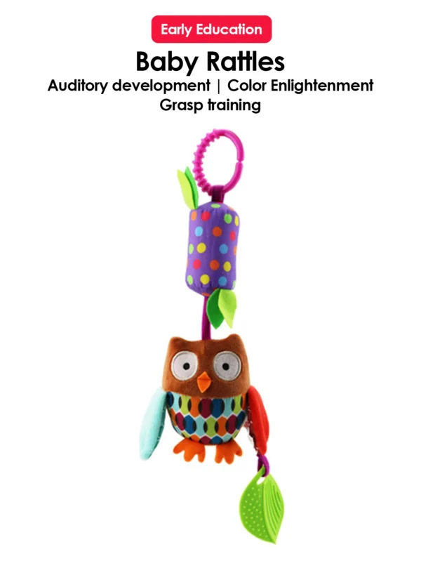 Plush Baby Rattle Mobile with Animal Design and Teether - Image 11