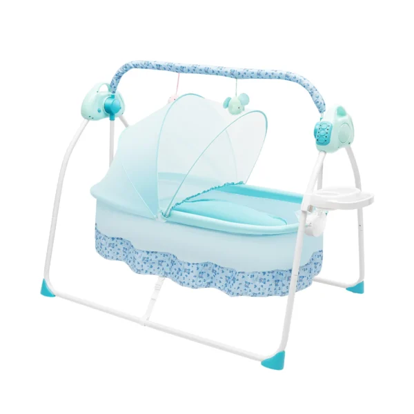 Foldable Electric Baby Cradle with Remote & Plush Toys - Image 7