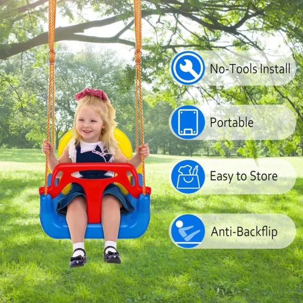 3-in-1 Baby & Toddler Swing Seat with Safety Harness - Image 4