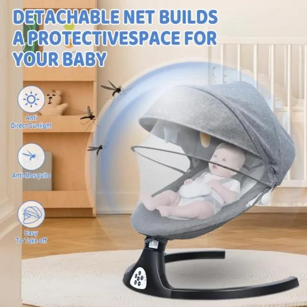 Adjustable Baby Swing & Cradle with Soft Music - Image 2