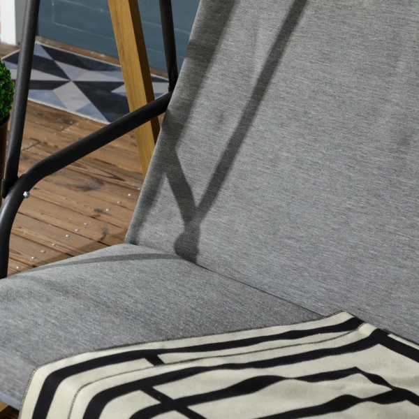 Outsunny 3-Seater Garden Swing with Canopy and Cushions - Image 6