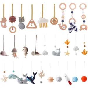 Buy Wooden Baby Gym Pendant Crib Hanging Rattle and Teether Toy in UK, London