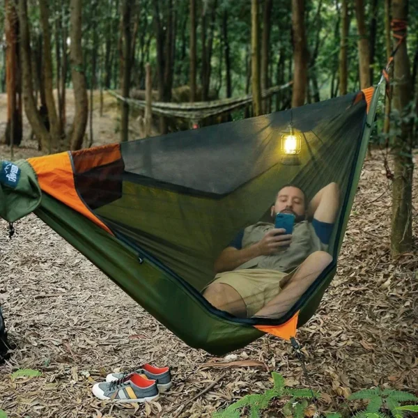 Portable Outdoor Anti-Rollover Mosquito Net Hammock - Image 2