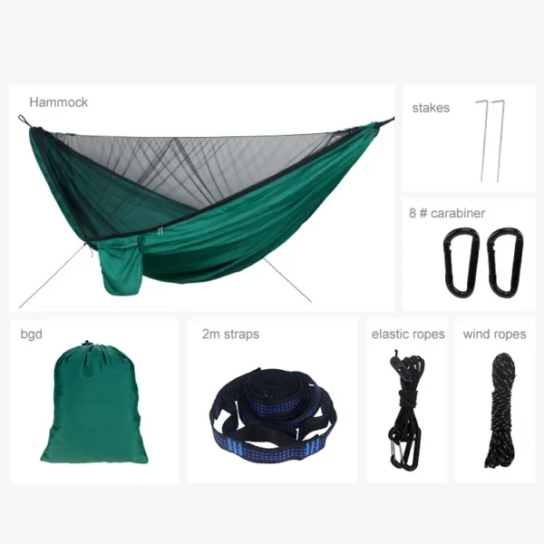 Portable Outdoor Camping Hammock with Mosquito Net – 2-Person - Image 3